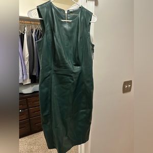 Size 6 dark emerald green leather Calvin Klein dress. Never worn.